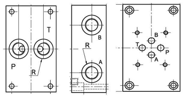 NG6 Montageplader, stål , 350 bar