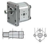 Tandhjuls pumper  GR 1  EUR flange konisk 1:8 aksel Flanger ISO 262