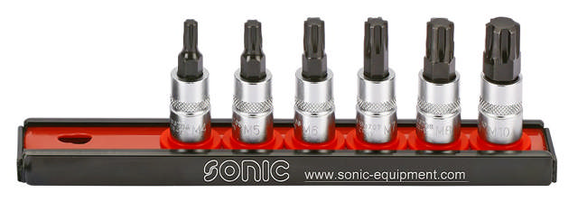 Bit socket set 1/4'', ribe on rail 6-pcs