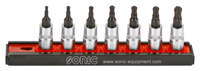 Bit socket set 1/4'', TX with ball end on rail 7-pcs