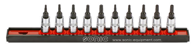 Bit socket set 1/4'', TX on rail 10-pcs