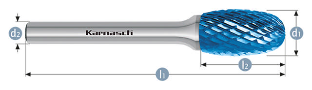 Karnasch HM Rotorfræser Bluetec Form E Ø20x25 HP3 6mm Skaft