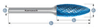 Karnasch HM Rotorfræser Bluetec Form H Ø10x20 HP3 6mm Skaft