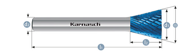 Karnasch HM Rotorfræser Bluetec Form N Ø6x8 HP3 6mm Skaft