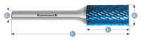 Karnasch HM Rotorfræser Bluetec Form A Ø20x25 HP3 6mm Skaft