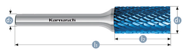 Karnasch HM Rotorfræser Bluetec Form A Ø20x25 HP3 6mm Skaft