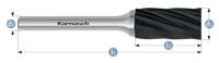 Karnasch HM Rotorfræser Blacktec Form A Ø20x25 HP7 ALU 6mm Skaft