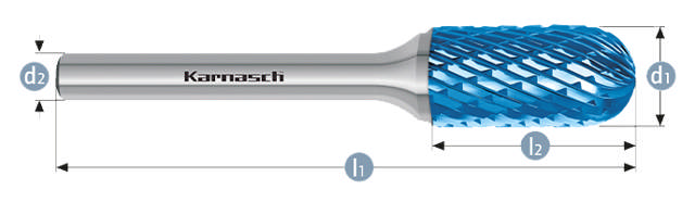 Karnasch HM Rotorfræser Bluetec Form C Ø6x18 HP3 6mm Skaft