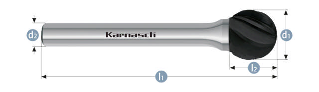 Karnasch HM Rotorfræser Blacktec Form D Ø10x8 HP7 ALU 6mm Skaft