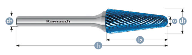 Karnasch HM Rotorfræser Bluetec Form L Ø10x20 HP3 6mm Skaft