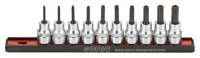 Bit socket set 3/8'', TX tamperproof on rail 10-pcs