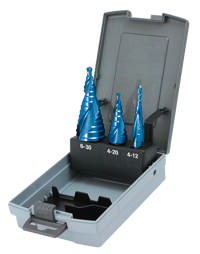 Karnasch TrinBorsæt 4,0-30,0mm 3stk. M/Skaftflader HSSXE BlueDur i kassette