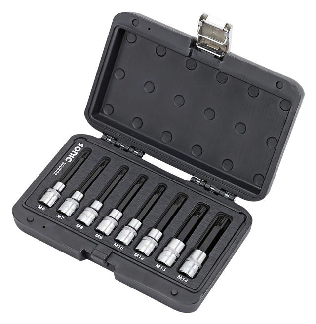 Bit socket ribe set 1/2'', 8pcs BMCS