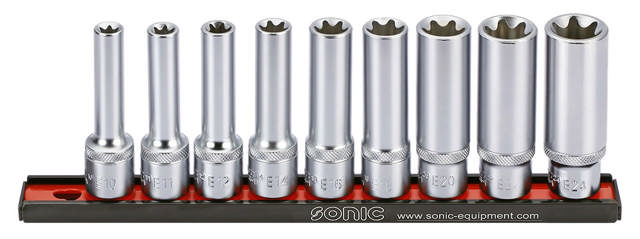 Bit socket TX-E 1/2'', set on rail 9-pcs