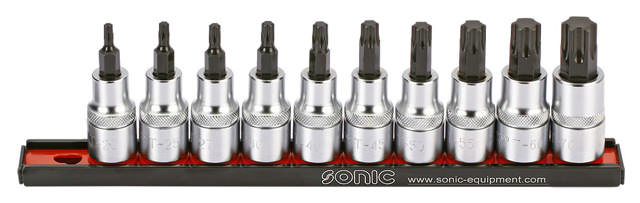 Bit socket TX 1/2'', set on rail 10-pcs