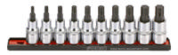 Bit socket ribe set on rail 1/2'', 10-pcs