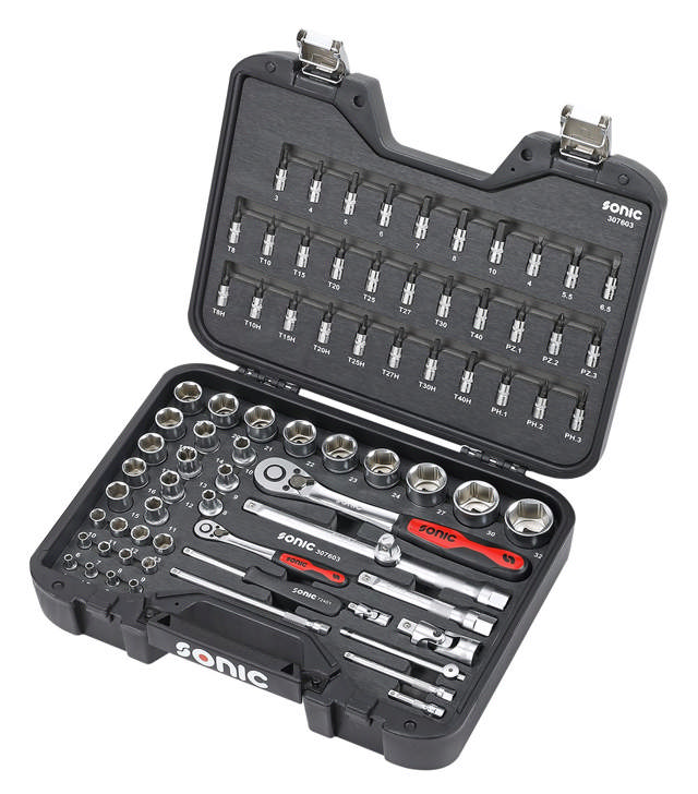 Socket set 1/4'' & 1/2'', 76pcs BMCS