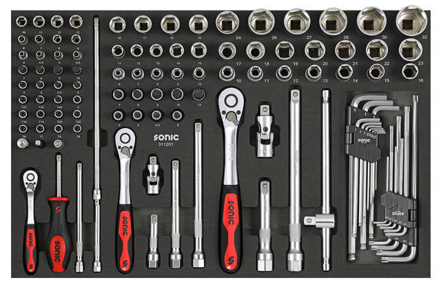 Bit socket set 1/4'', 3/8'' & 1/2'', SFS 112-pcs