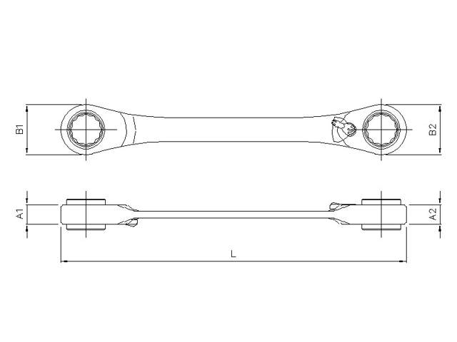 4in1 Ring ratchet wrench 16-17 & 18-19