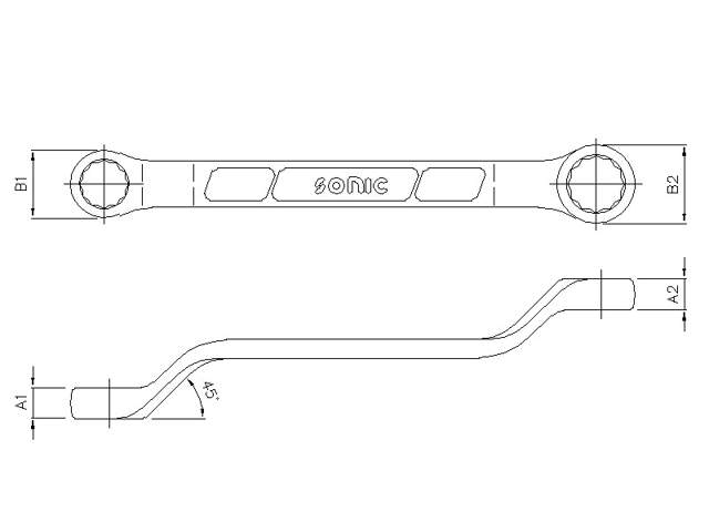 45° Offset ring wrench 6x7