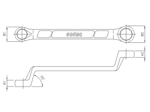 75° Offset ring wrench 10x11