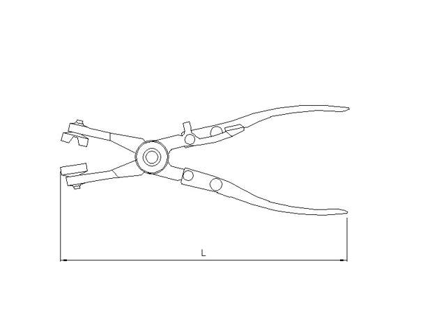 Angled flat band hose clamp pliers