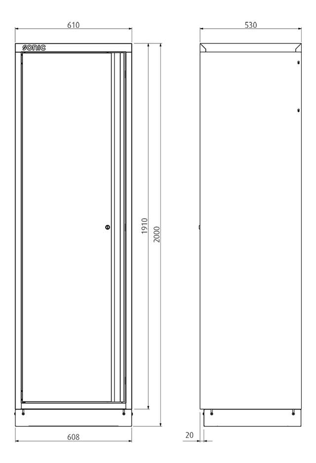 MSS 610mm locker with 5 shelves