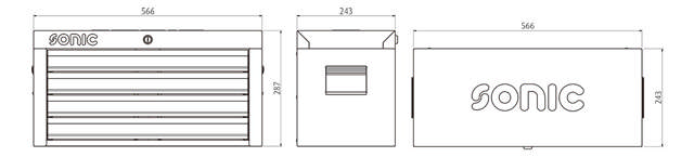 Filled topbox 89 pcs RAL7011 (Motorcycle)