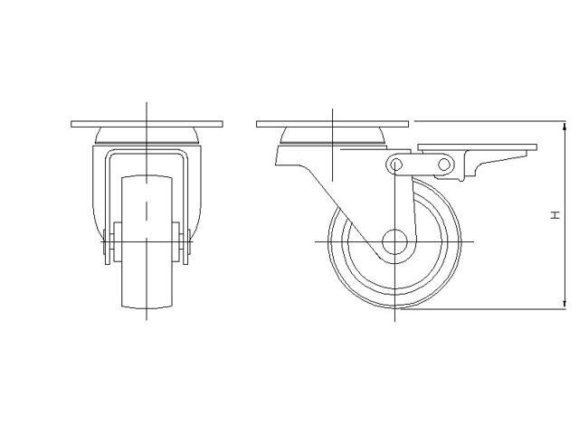 Caster with brake for MSS 26