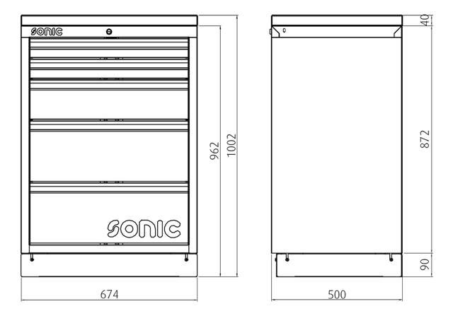 MSS 674mm cabinet without worktop