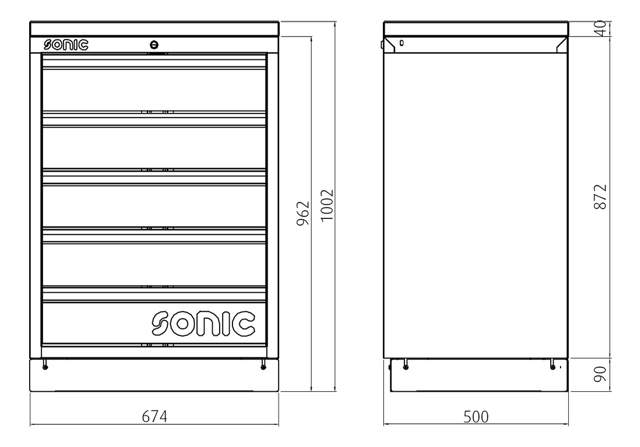 MSS 674mm cabinet without worktop
