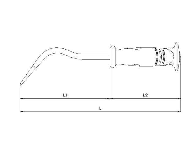 Elbow bent pry bar 18''