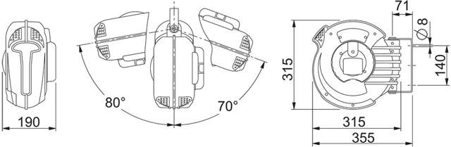 Air hose reel 8 meter, Ø10mm, Max. 15 Bar