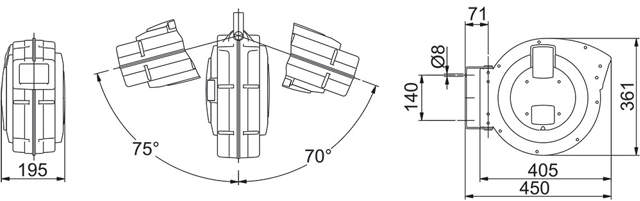 Air hose reel 14+1 meter, Ø10mm, Max. 15 Bar
