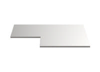 MSS+ stainless steel worktop 1060x1060x20mm corner