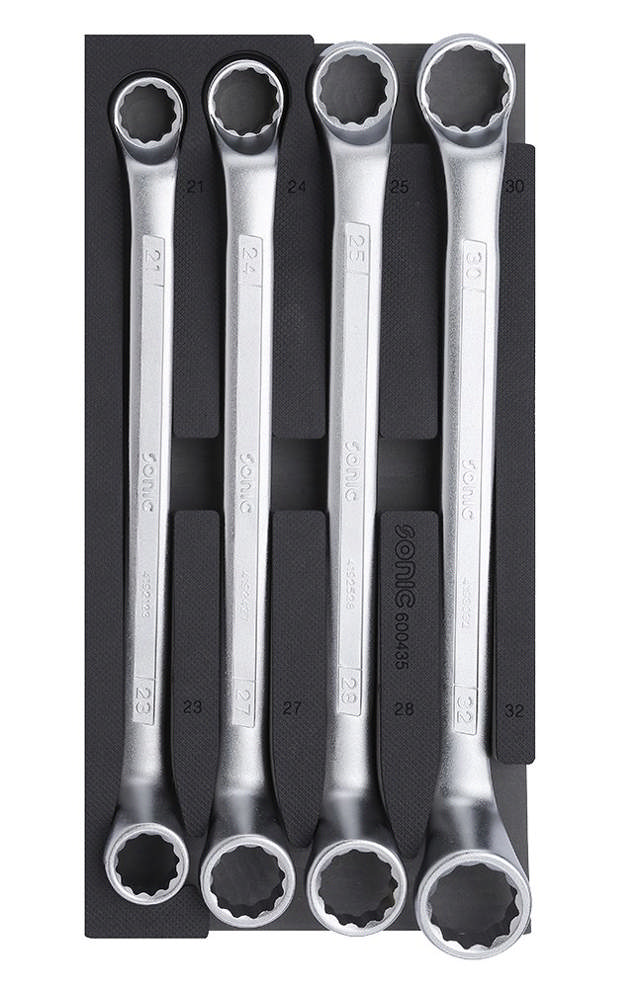 75° Offset ring wrench set SFS 1/3, 4-pcs