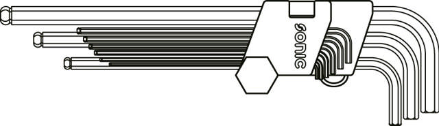 Hex ball long key set 10-pcs