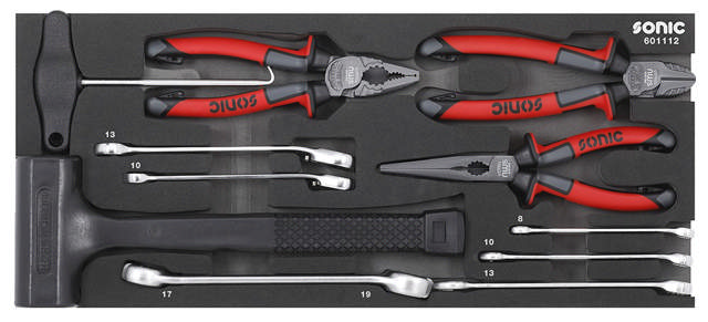 Pliers and hammer set for toolbox 4730414, 11-pcs