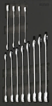 12pt. Flat ring ratchet set SFS 1/3, 12pcs