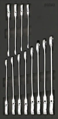 12pt. Flexible ratcheting wrench set SFS 1/3, 12-pcs