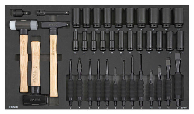 Chisel, hammer and Impact set, SFS 40-pcs