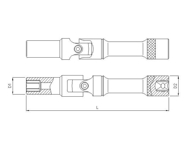 Glowplug joint key set 3/8'', 6-pcs, 140L, 10mm