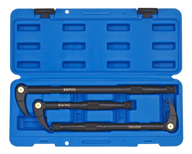 Indexable ratcheting pry bar set 3-pcs.