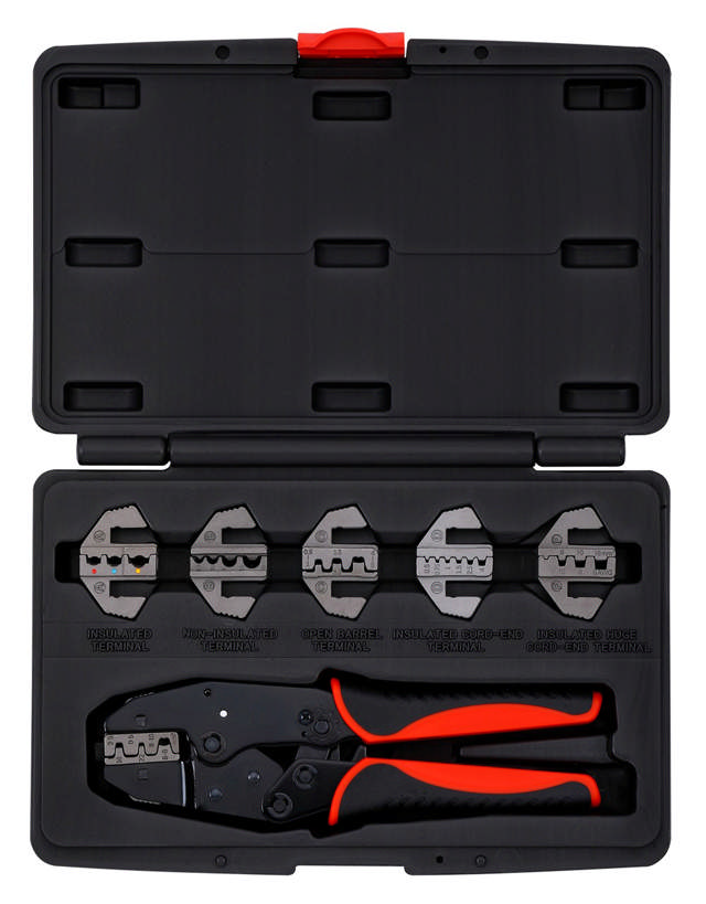 Crimping plier set with exchangeable heads 7-pcs.