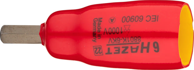 HAZET Screwdriver socket 8801K-6KV ∙ Square, hollow 10 mm (3/8 inch) ∙ Inside hexagon profile ∙ 6 mm