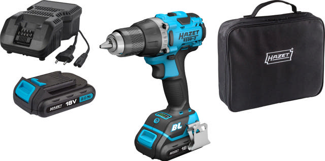 HAZET Cordless drilling machine set ∙ 18 V ∙ 2 Ah ∙ 3-piece 9230-2 ∙ Number of tools: 3