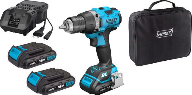 HAZET Cordless drilling machine set ∙ 18 V ∙ 2 Ah ∙ 4-piece 9230-2/4 ∙ Number of tools: 4