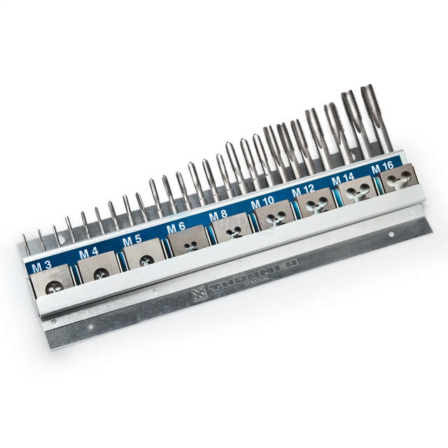 Gevindsæt M3-M16 m/tapsæt & bakker HSS i vægholder