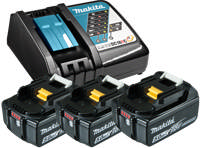 Makita Batteripakke 3xBL1850+Lader DC18RC