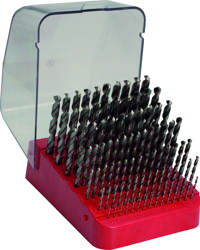 PTG borsæt 1,0-10,0x0,1mm HSS Slebet 91 stk. i plaststander m/låg